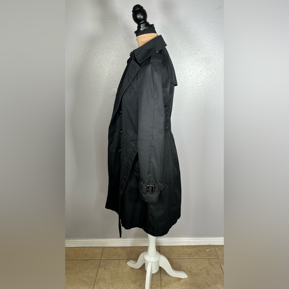 banana republic black belted trench coat XS quiet luxury old money fall capsule - Picture 3 of 14